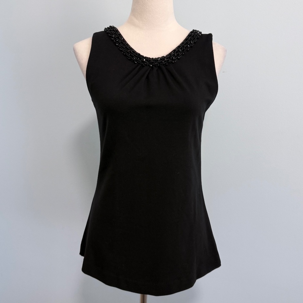 Lilly Pulitzer Shawn Beaded Black Top Size 6